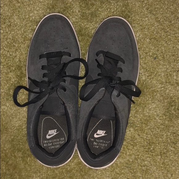 Charcoal colored, suede, Air Force 1s - Picture 4 of 8